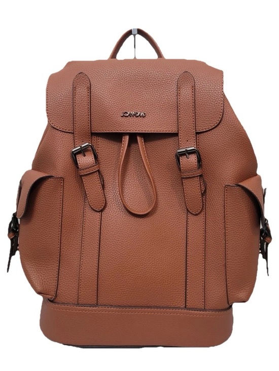Joan & David Handbags - Joan & David Brown Backpack Laptop Bag Coated Faux Leather